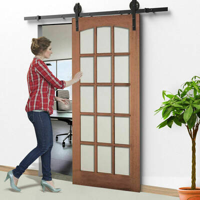 2M Antique Classic Style Single Sliding Barn Door Track Roller Kit