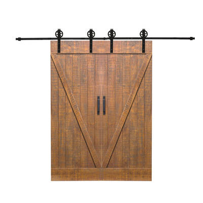 3M Antique Double Sliding Barn Door Hardware Track Roller Kit