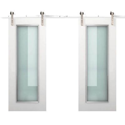 3M Antique Classic Style Double Sliding Barn Door Hardware Track Roller Kit