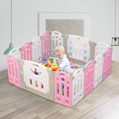 14 Panels Kids Safety Gates Playpen 