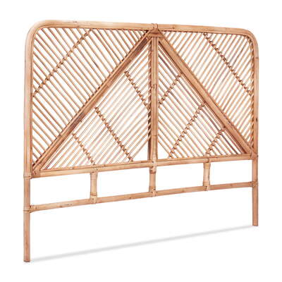  Stylish Bed Headboard Queen Bedhead Rattan - FRED Pine