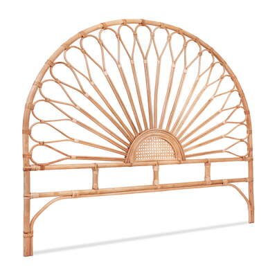  Stylish Bed Headboard Queen Bedhead Rattan - MARI Pine
