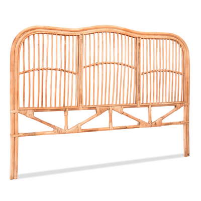  Stylish Bed Headboard Queen Bedhead Rattan - NERO Pine