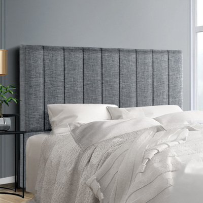 Double Size Bed Head Headboard Bedhead Fabric Frame Base SALA Grey