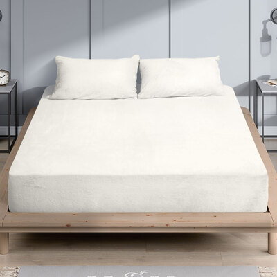 Winter Warmth: King Size Flannel Bed Sheet Set with Pillowcase - Experience Soft and Cozy Nights
