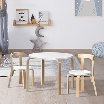 3Pcs Kids Table And Chairs Set Activity Toy Play Desk