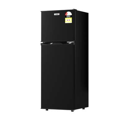  122L Two Door Bar Fridge Mini Fridge with Freezer Black - Durable