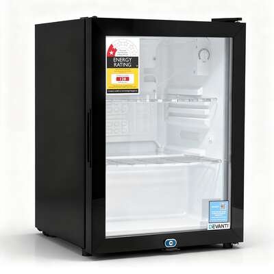 Bar Fridge 56L Glass Door Mini Cooler Countertop Black