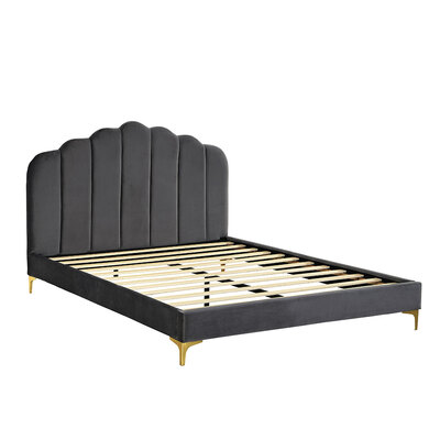 Modern Bed Frame Double Size Mattress Grey