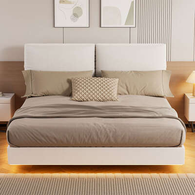 Floating Bed Frame With RGB Light 220x187x96cm