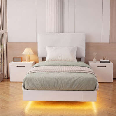 Floating Bed Frame With RGB Light 196x96x96cm
