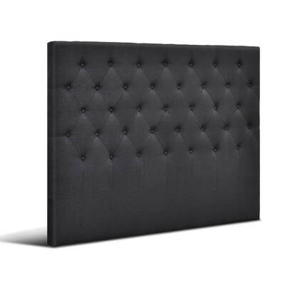 Double Size Upholstered Fabric Headboard - Charcoal