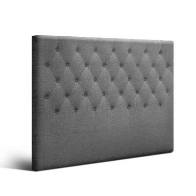 Double Size Upholstered Fabric Headboard - Dark Grey