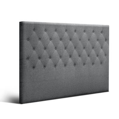 King Size Upholstered Fabric Head Board - Grey