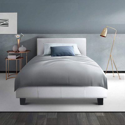 Bed Frame King Single Size White NEO