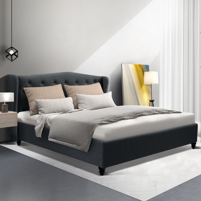 Bed Frame Queen Size Charcoal PIER