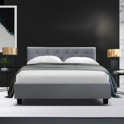 Bed Frame Double Size Grey VANKE