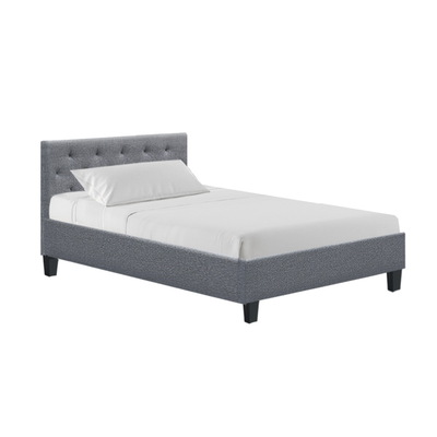  VANKE King Single Size Bed Frame Base Fabric Headboard Wooden Mattress
