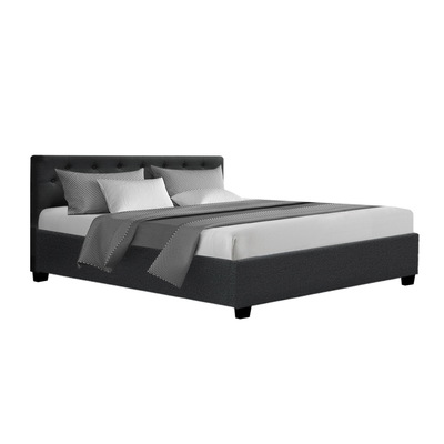  WARE Queen Size Gas Lift Bed Frame Base With Storage Mattress Charcoal Fabric