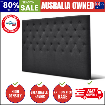 Bed Head Headboards King Size Fabric - CAPPI Charcoal