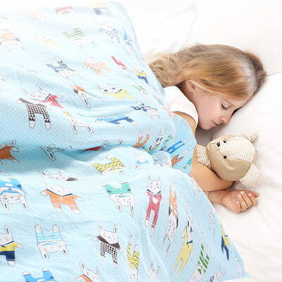 Blue Kids Weighted Printed Blanket