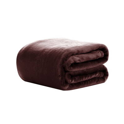 Giselle Bedding Faux Mink Blanket Winter Quilt Duvet Fleece Throw Rug Brown King
