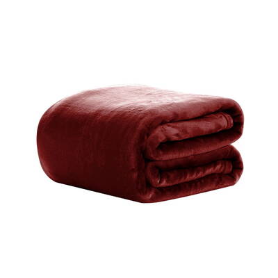 Giselle Bedding Faux Mink Blanket Winter Quilt Doona Fleece Throw Rug Red King