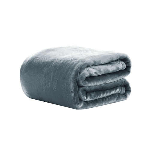 Giselle Bedding Mink Blanket Quilt Duvet Fleece Throw Rug Bedspread Silver King