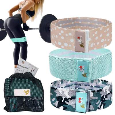Set of 3 Non-Slip Booty Bands for Hip Circle Workout
