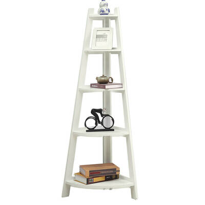 5 Tier Corner Bookshelf Storage Cabinet Bookcase Rack Organizer Display