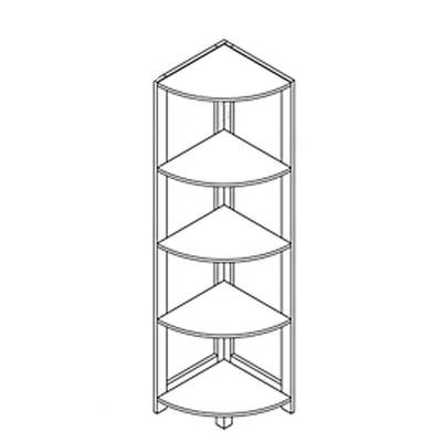 5 Tier Corner Bookshelf Storage Cabinet Display