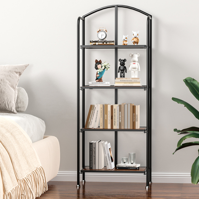 Display Shelf Bookshelf Foldable Black
