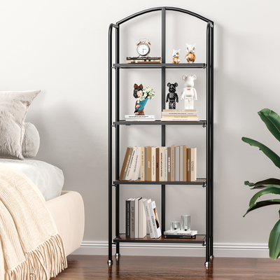 Foldable 4-Tier Display Shelf for Kitchen and Office Storage
