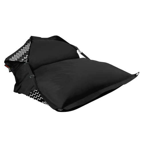 Bean Pod Zephyr 190 x 140cm Zig Zag Pattern Black