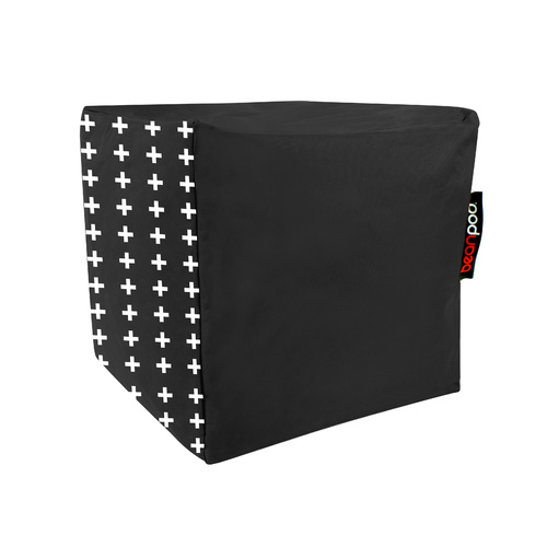 Bean Pod Cube 45 x 45 x 45cm Crosses Pattern Black