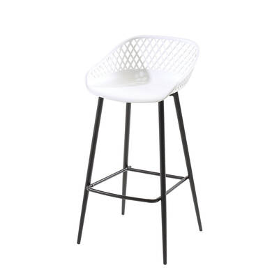 Bar Stool Dining Chairs Metal Kitchen Stool Chair Barstools Outdoor White x4