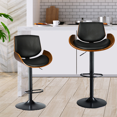 1x Bar Stools Kitchen Gas Lift Beech Stool Chair Swivel Barstools