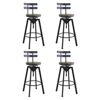 Stylish 4x Bar Stool Industrial Adjustable - Premium Quality Build