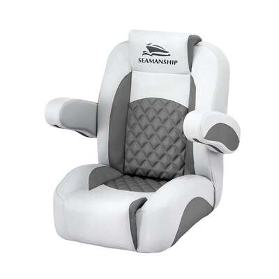 Boat Seat Reclining Captain Chair Marine PVC 90 155 Degree Grey