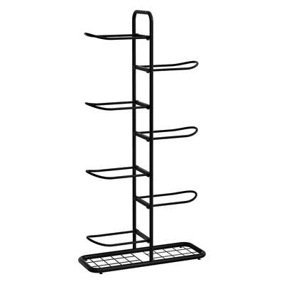Ball Storage Rack Sports Equipment Organizer 7-Tier Holder for Garage Gym Black