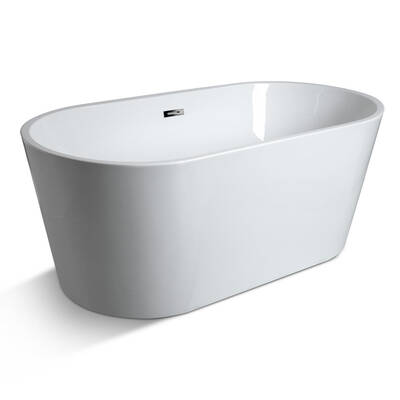Cefito Free Standing Bath Tubs Acrylic Gloss White Bathroom SPA Tubs 150X75X58CM