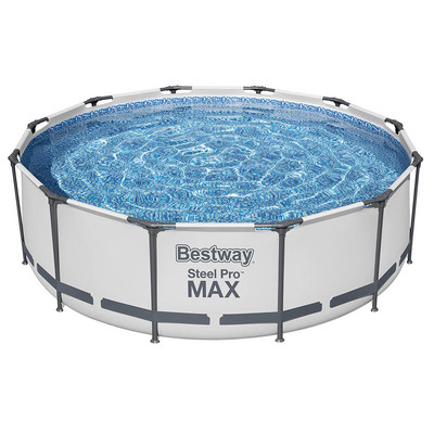 366x100cm Steel Frame Round Above Ground Pool w/ Filter Pump 9150L