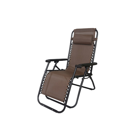 2 Sets of Zero Gravity Outdoor Foldable Reclining Chair Chocolate