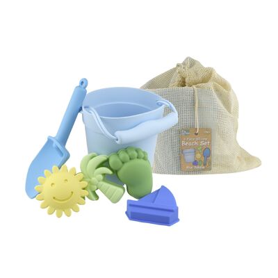 6Pc Silicone Beach Set Blue Sundae