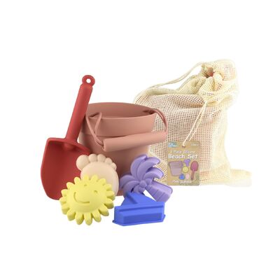 6Pc Silicone Beach Set Pink Sundae