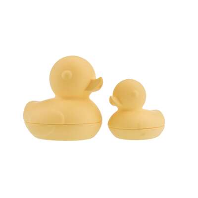 Silicone bath ducks 2pcs set yellow