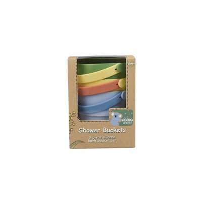 Silicone shower buckets 3pc set green