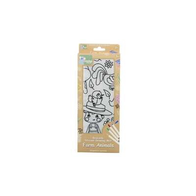 Reusable silicone drawing mat- farm animals