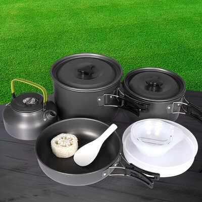 Camping Cookware Set Stainless Steel 195x55cm