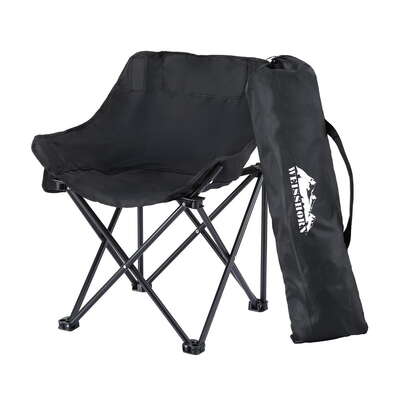 Folding Camping Moon Chair Portable Seat 120kg Capacity Black